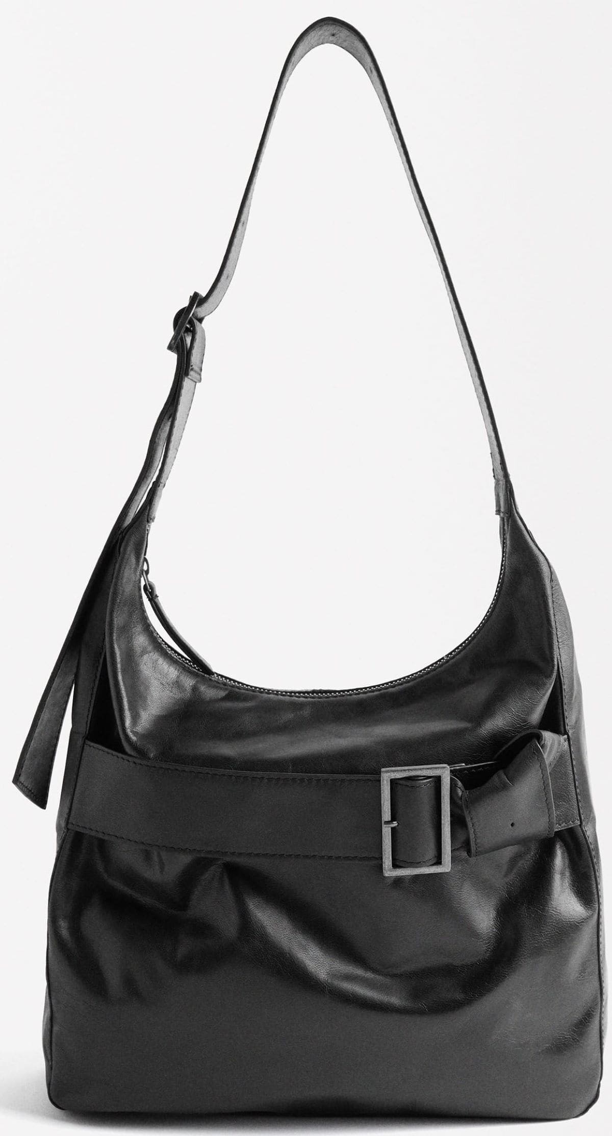 Bolso de piel tipo Hobo de color negro de Parfois