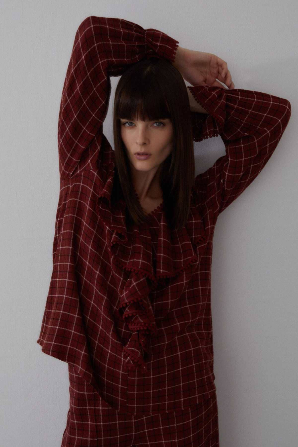 Camisa cuadros de manga larga acabada en puño de Sfera