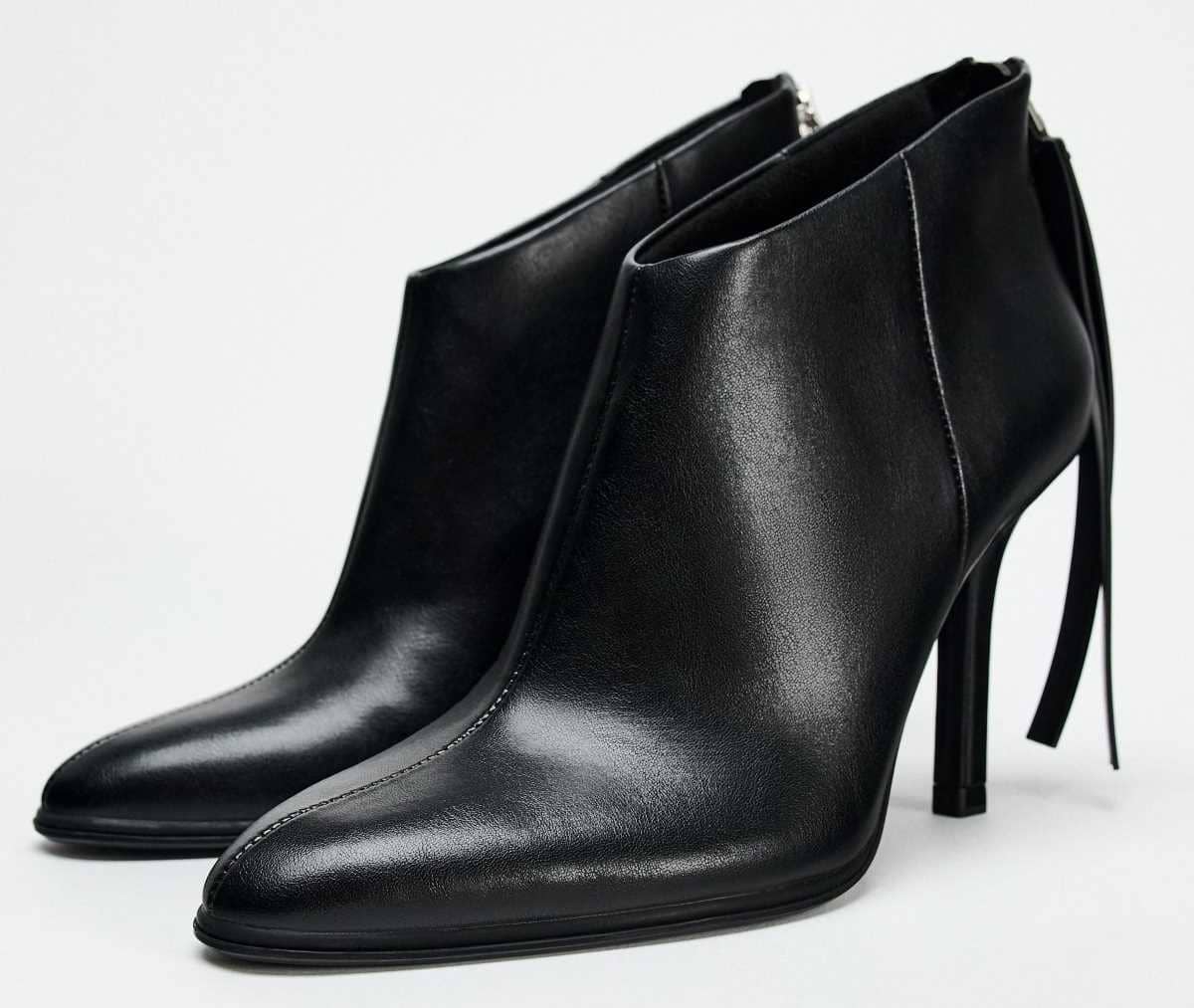 Botín tacón tirador de Zara