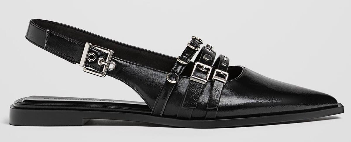 Bailarinas planas con tiras y hebillas