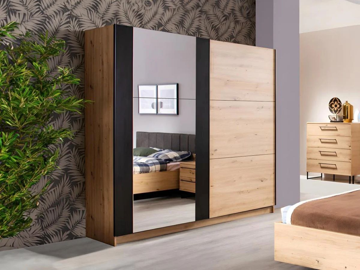 Armario de 2 puertas correderas con espejo PHILADELPHIE de Leroy Merlin