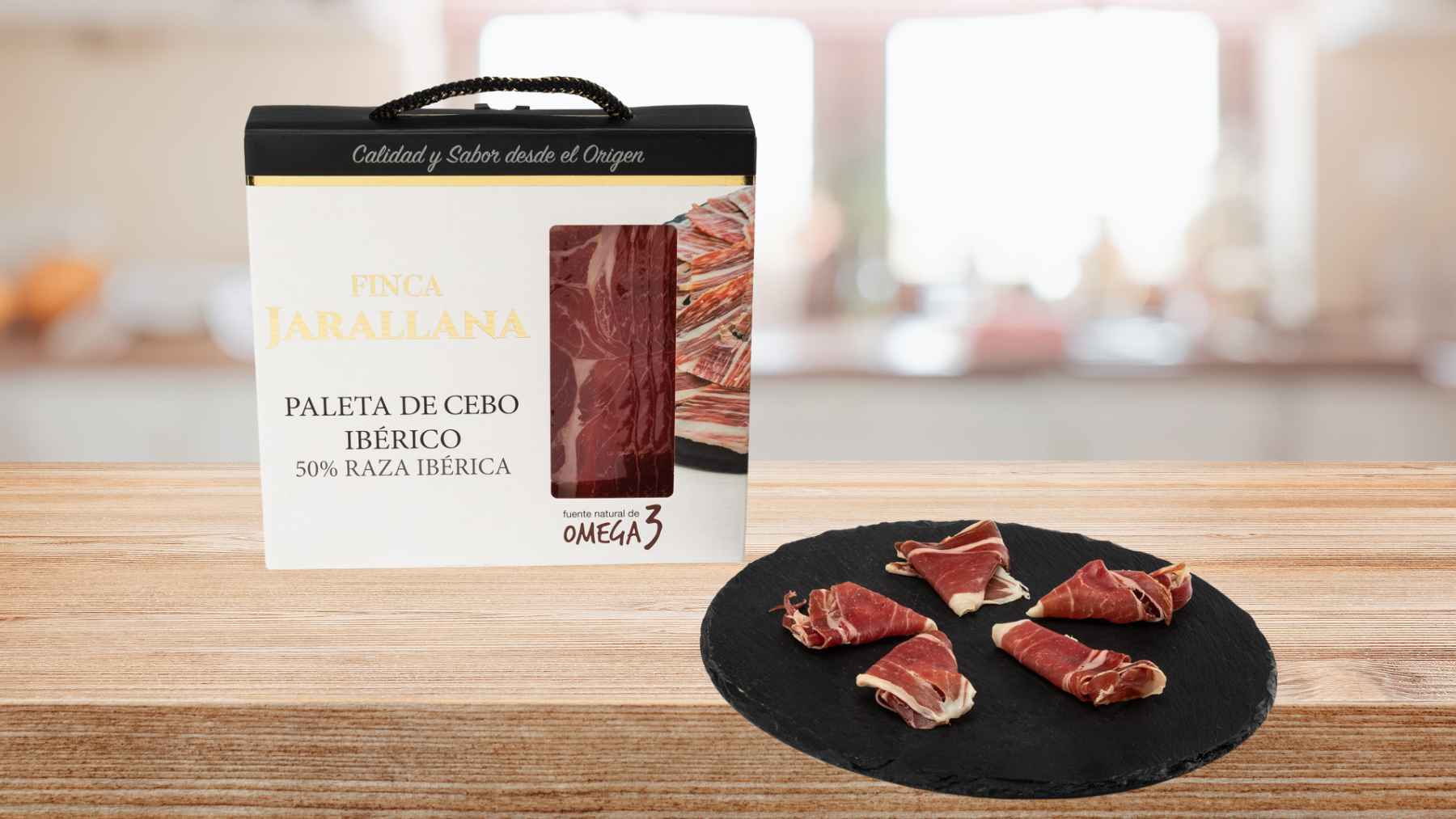 Jamón ibérico Finca Jarallana - Paleta de Cebo Ibérico Loncheado de La Nevera Española
