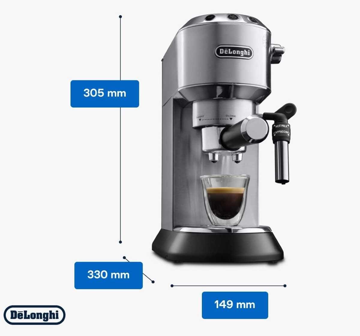 De'Longhi Dedica Cafetera de Bomba de Acero Inoxidable en Amazon