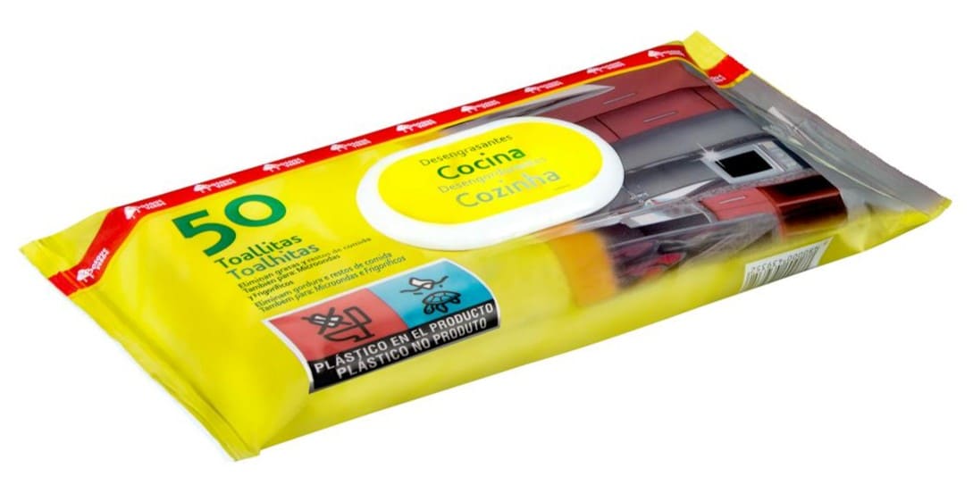 Toallitas limpiadoras desengrasantes de cocina