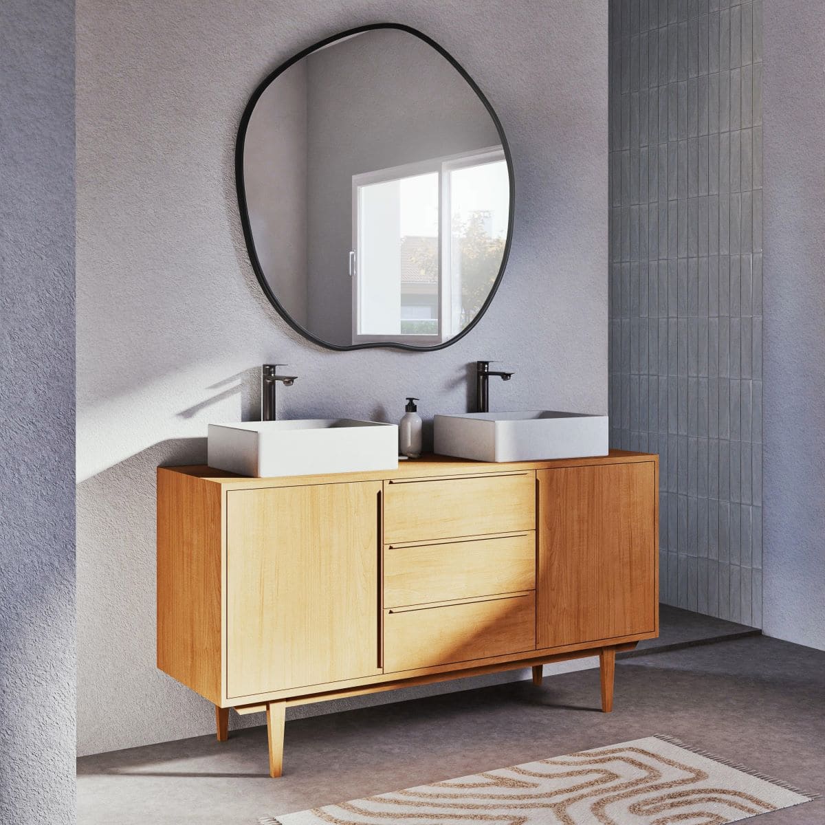 Espejo ovalado de metal Hiro