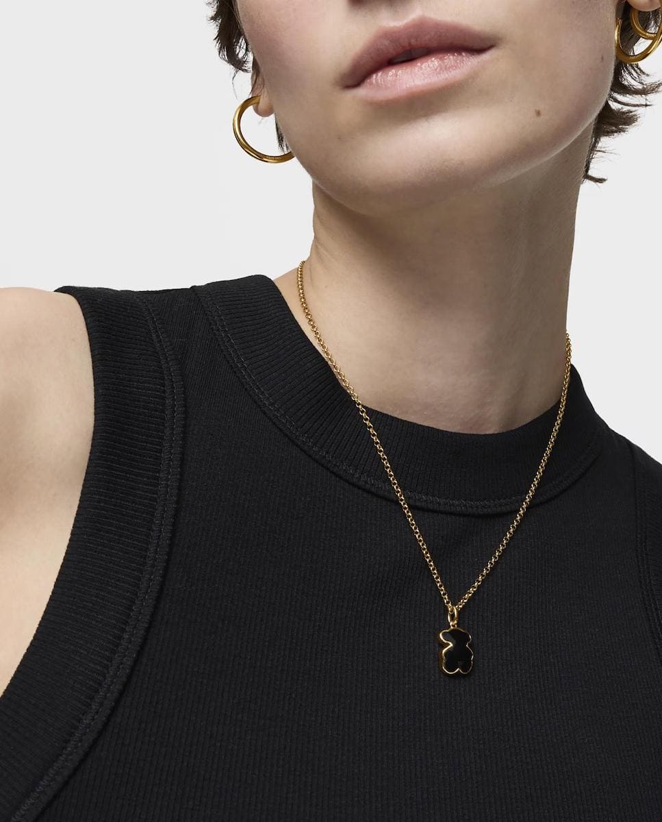 Colgante Icon Color pequeño con oso en ónix