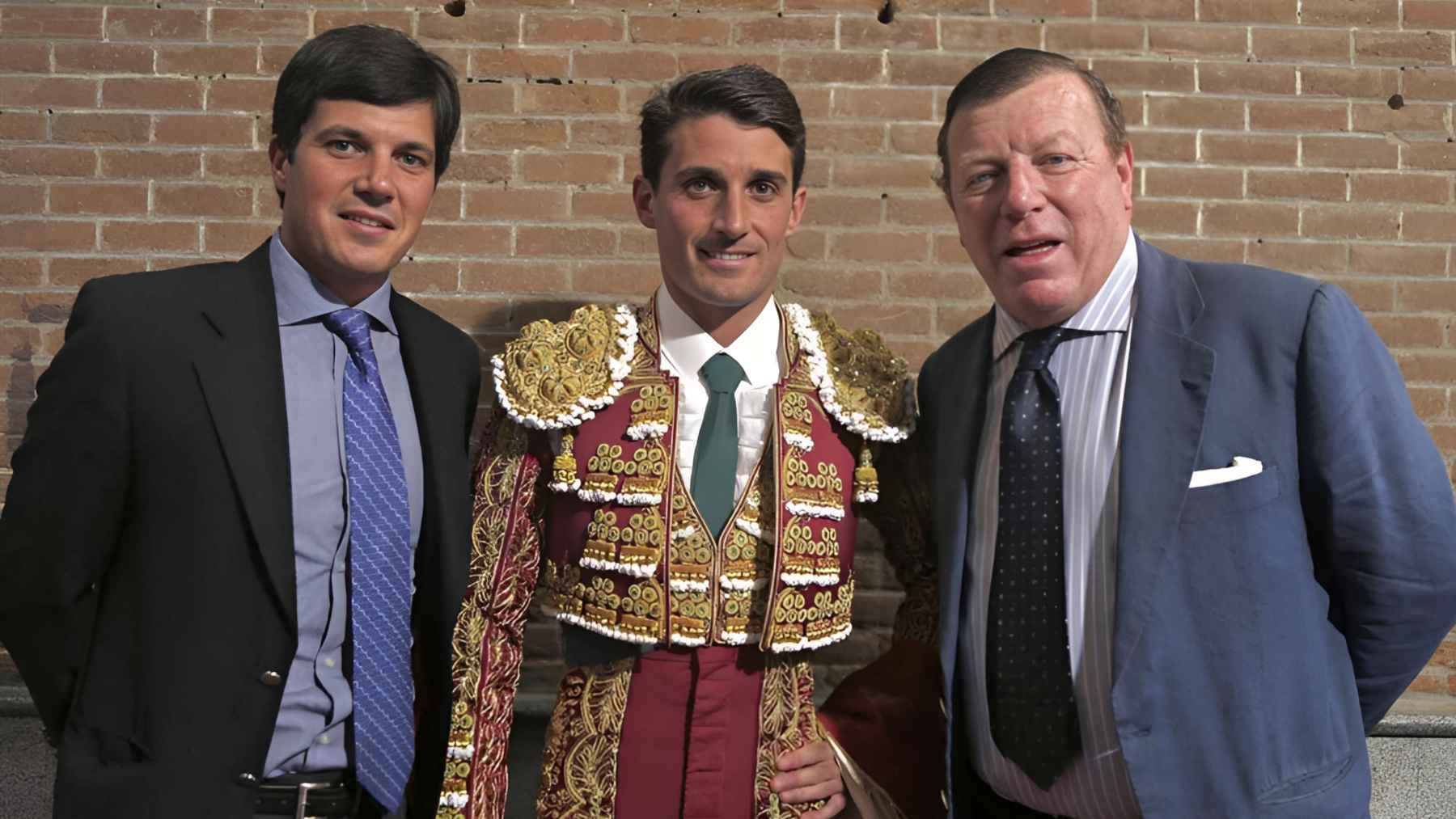 César Cadaval junto a sus hijos César Cadaval y Alfonso Cadaval