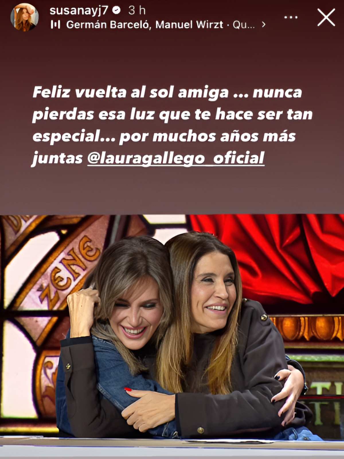 La felicitación de Susana Saborido a Laura Gallego por su cumpleaños | @Susanayj7