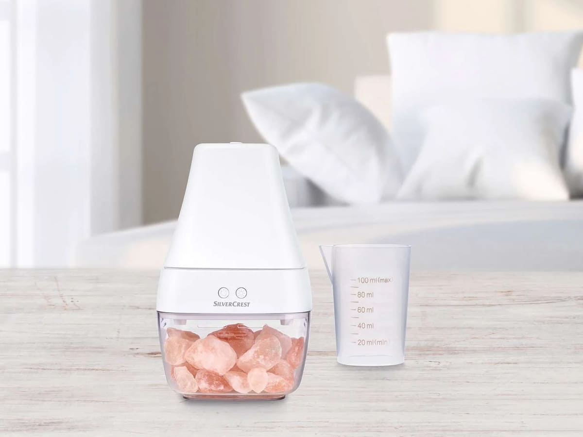 Difusor ultrasónico con aromaterapia y sal de himalaya Silver Crest