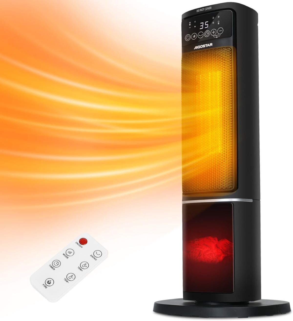 Calefactor cerámico Aigostar con imágenes de chimenea 3D de Amazon