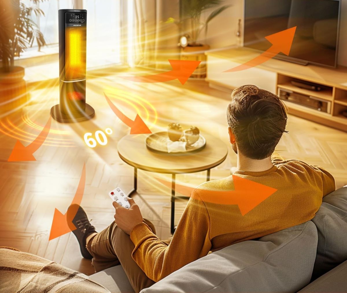 Calefactor cerámico Aigostar con imágenes de chimenea 3D de Amazon