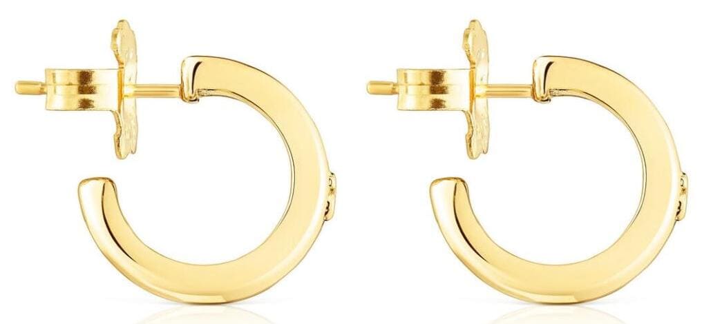 Los pendientes triples de aro con baño de oro de 18 kt sobre plata Tous Fellow