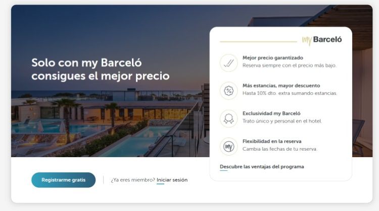 Web de Hoteles Barceló