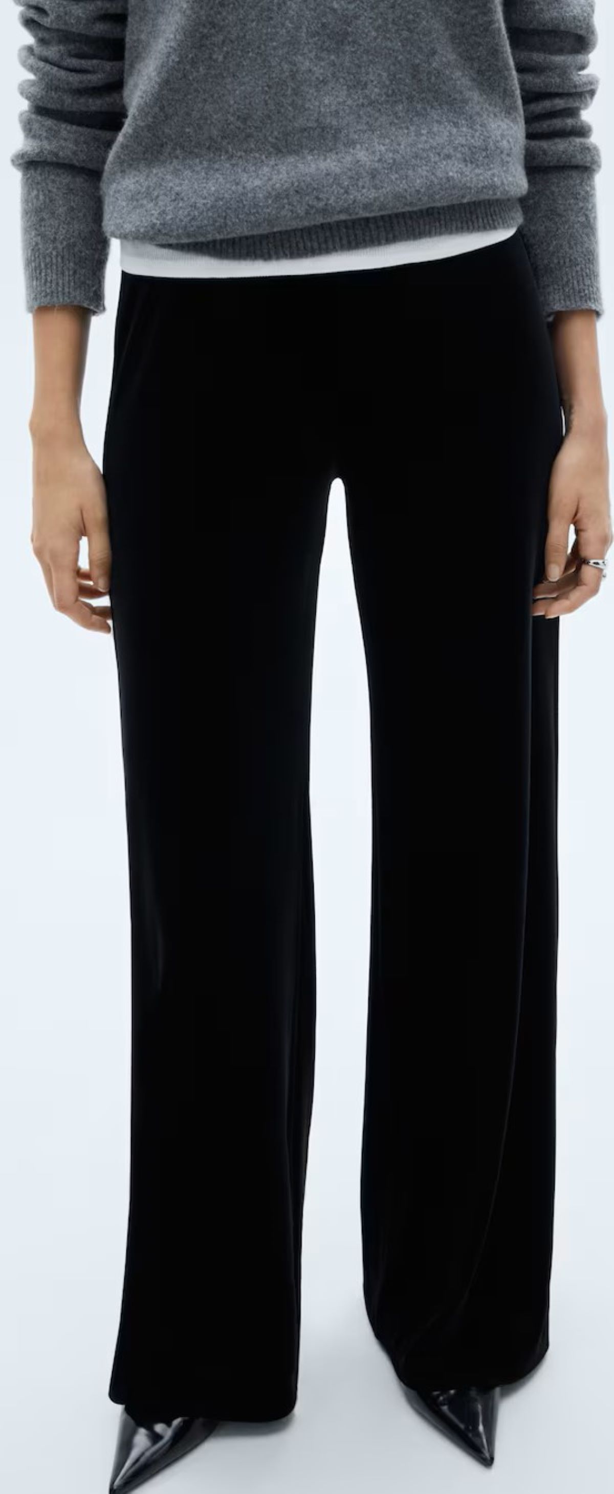 Pantalón wideleg terciopelo de Mango