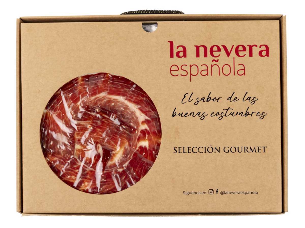 Pack premium de 14 sobres de jamón de bellota 50% ibérico cortado a cuchillo de La Nevera Española