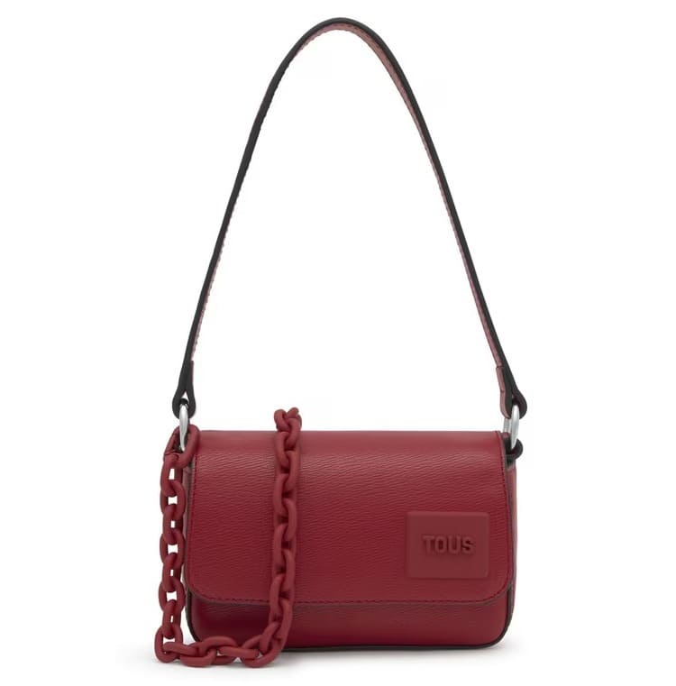 El mini bolso de hombro en color rojo Tous Amanda