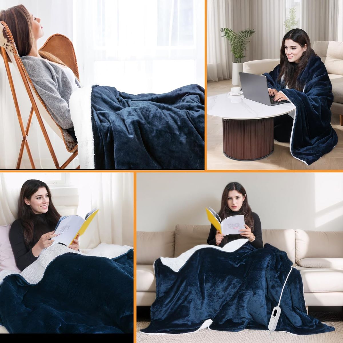 Manta eléctrica de 160 x 130 cm con mando Olycism de Amazon