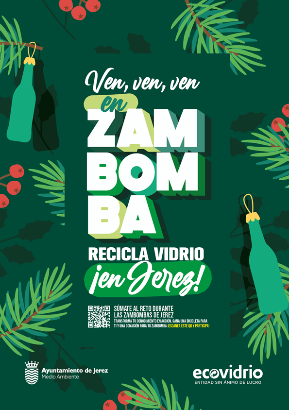Cartel de la campaña de reciclaje de vidrio en Jerez 2024
