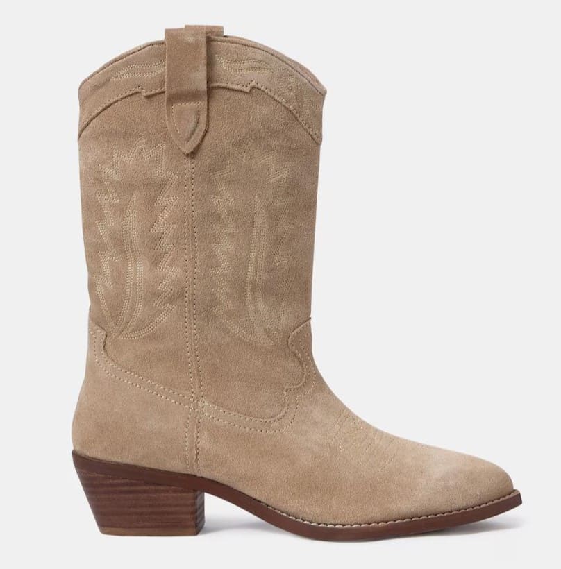 Botas de piel estilo cowboy con bordados Brownie