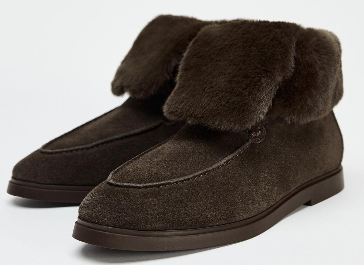 Botín plano efecto pelo