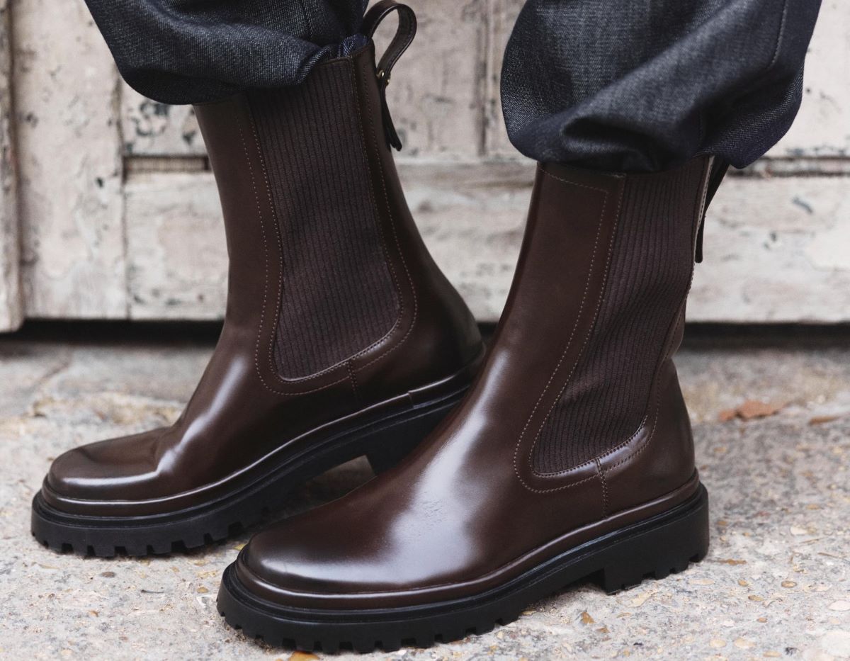 Botines planos de suela dentada de Zara