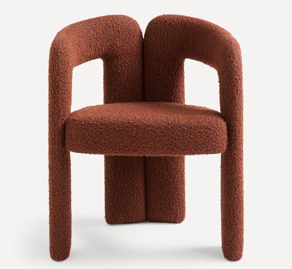 La silla de comedor en tejido bouclé Pavillion Room de El Corte Inglés