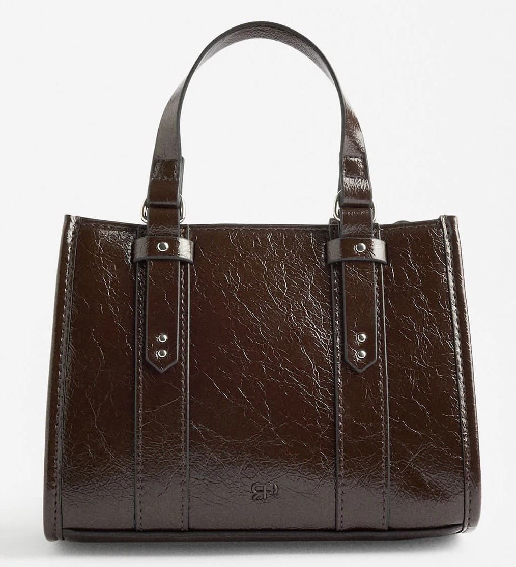 Bolso tote de charol