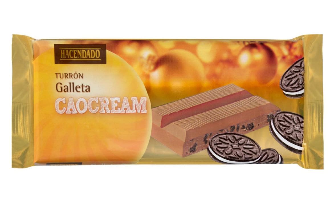Turrón de chocolate con galleta Caocream Hacendado
