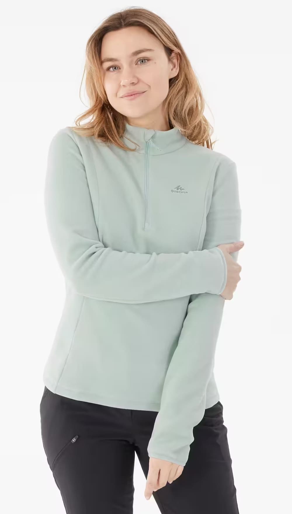 El forro polar de montaña y trekking media cremallera para mujer Quechua MH100 en Decathlon
