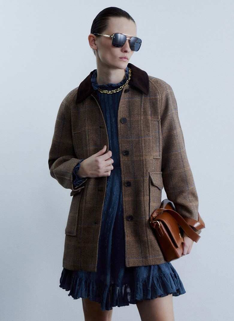 Sfera Chaquetón de mujer espiga cuello