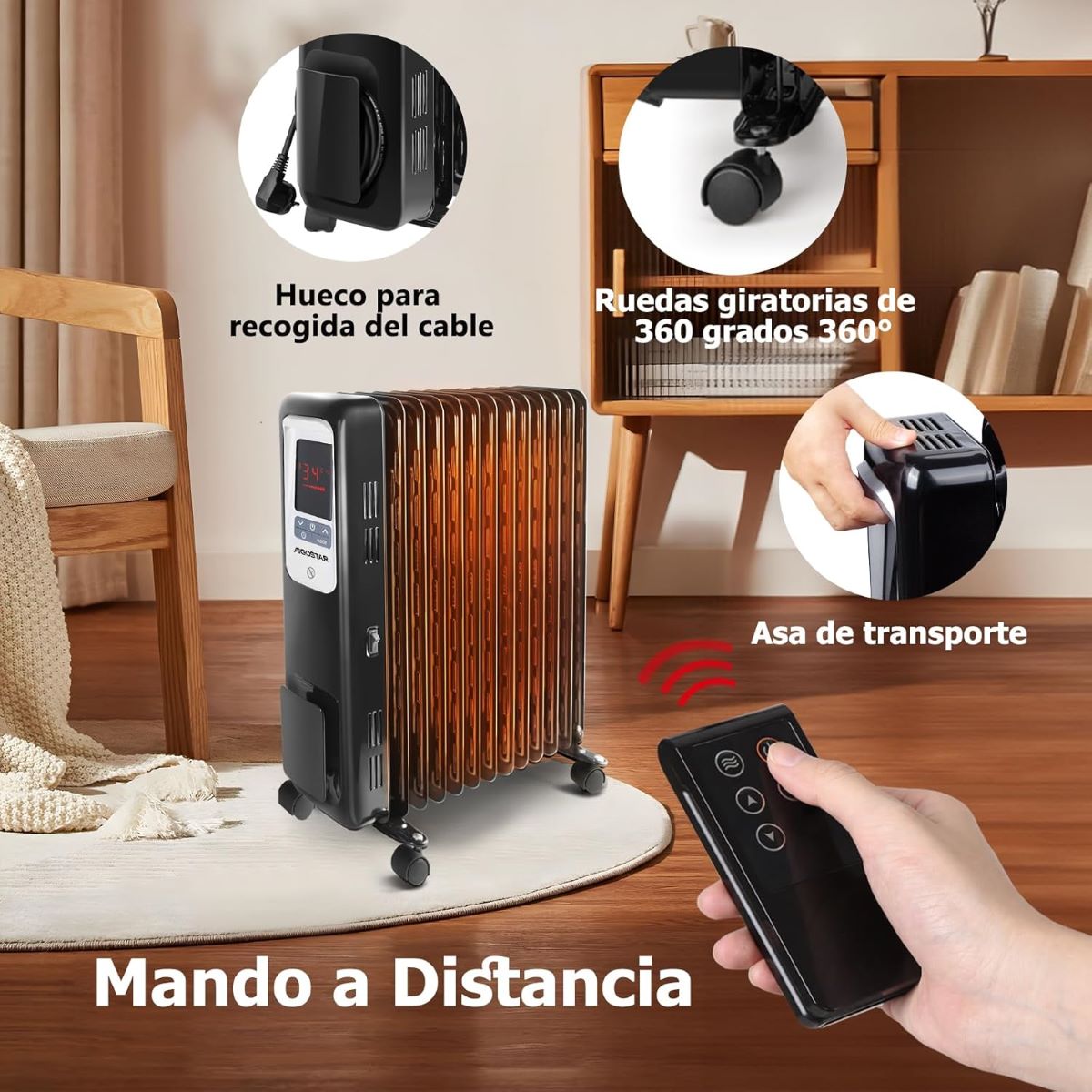 Radiador de aceite portátil de 13 elementos Aigostar de Amazon