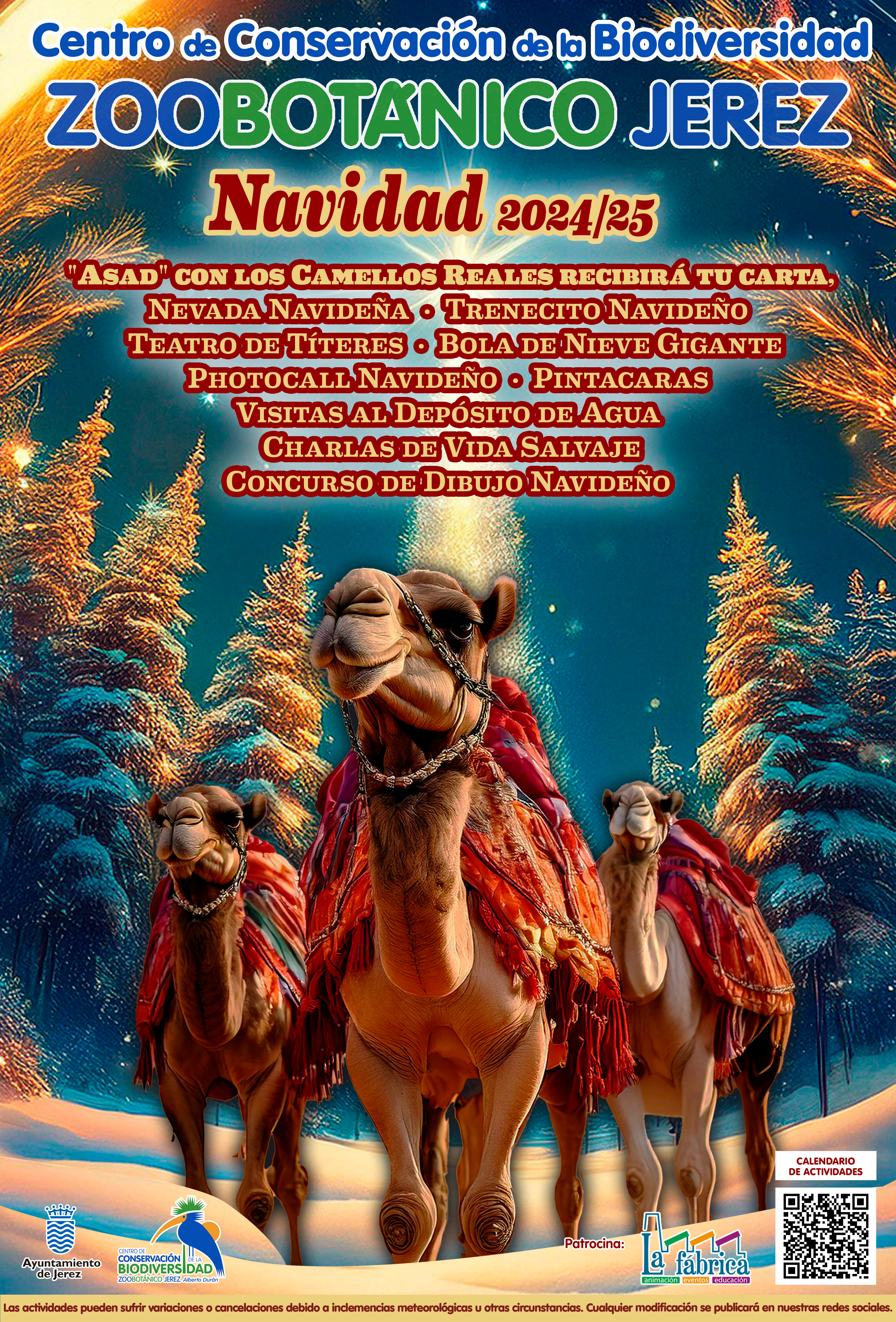 Cartel Navidad 24-25 en el Zoobotánico Jerez