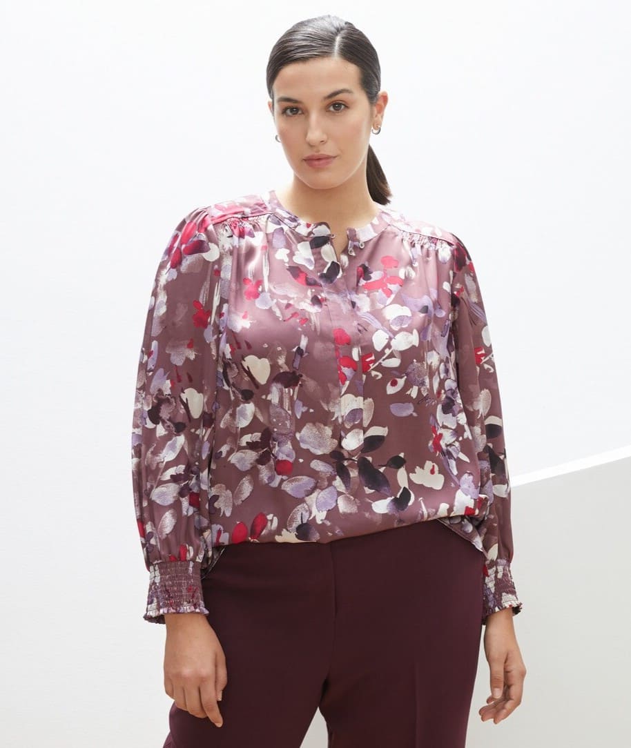 Couchel Blusa de manga larga y cuello mao