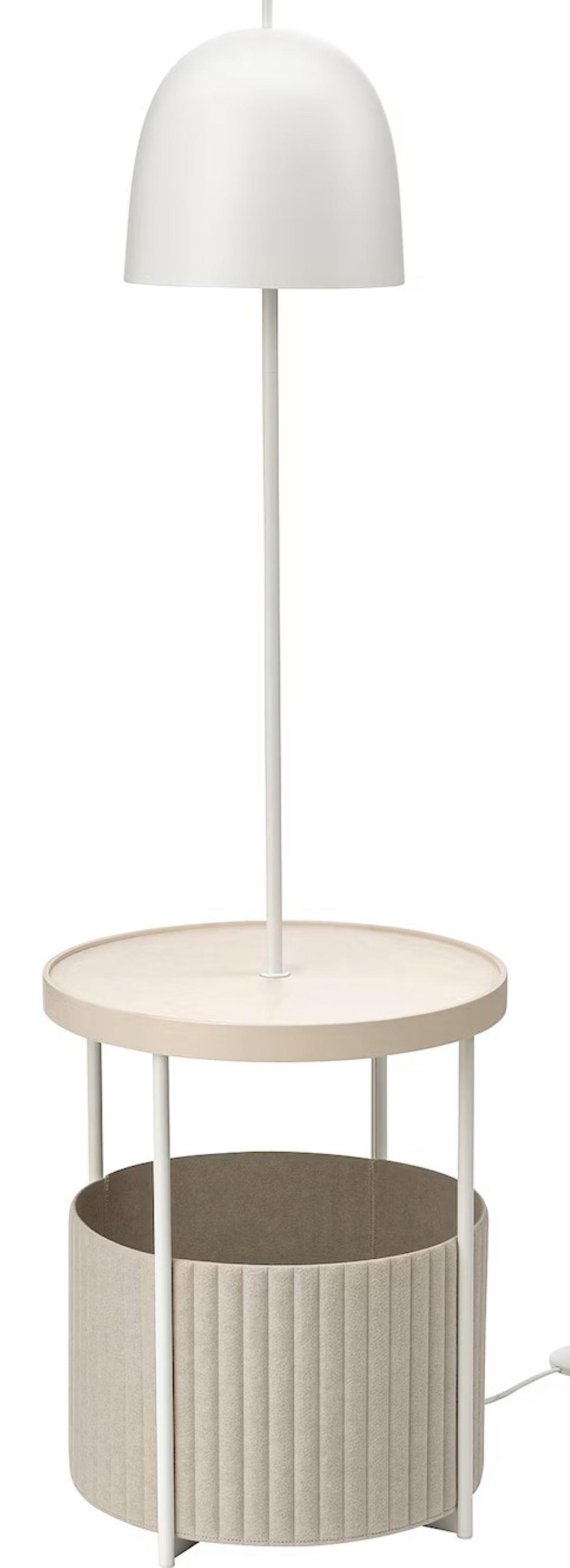 Lámpara vertical con mesilla auxiliar y almacenamiento de la serie TRINDSNÖ de Ikea