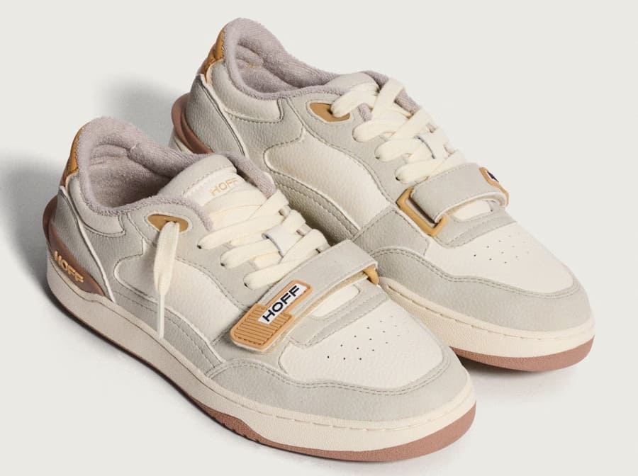 Las zapatillas deportivas de mujer VINYL tipo running bajas de piel en color beige de Hoff en El Corte Inglés