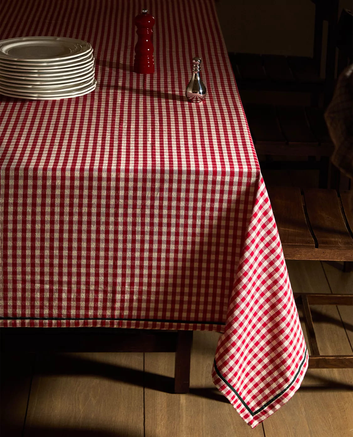 Mantel de algodón de navidad con cuadros
