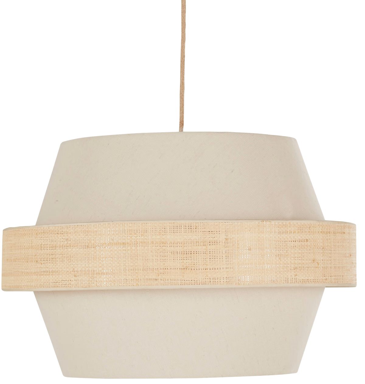 Lámpara de techo de rafia y poliéster reciclado Eulalie de Maions du Monde