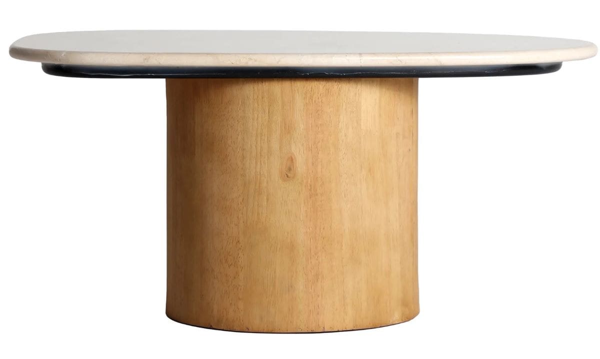 Mesa de centro de mármol en color marrón