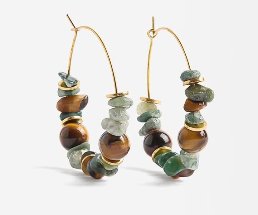 Pendientes de aro con piedras en varios colores Parfois