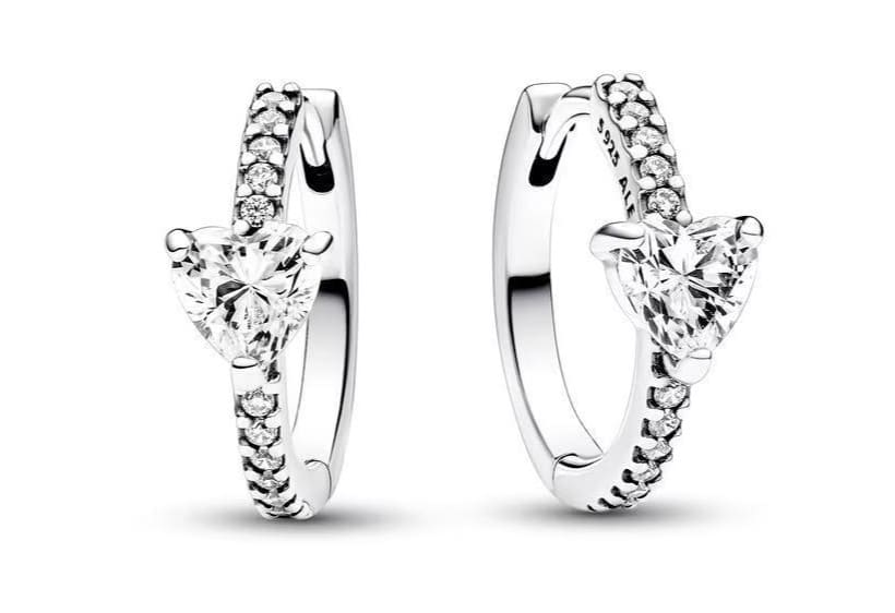 Pendientes de aro Corazón Brillante Pandora