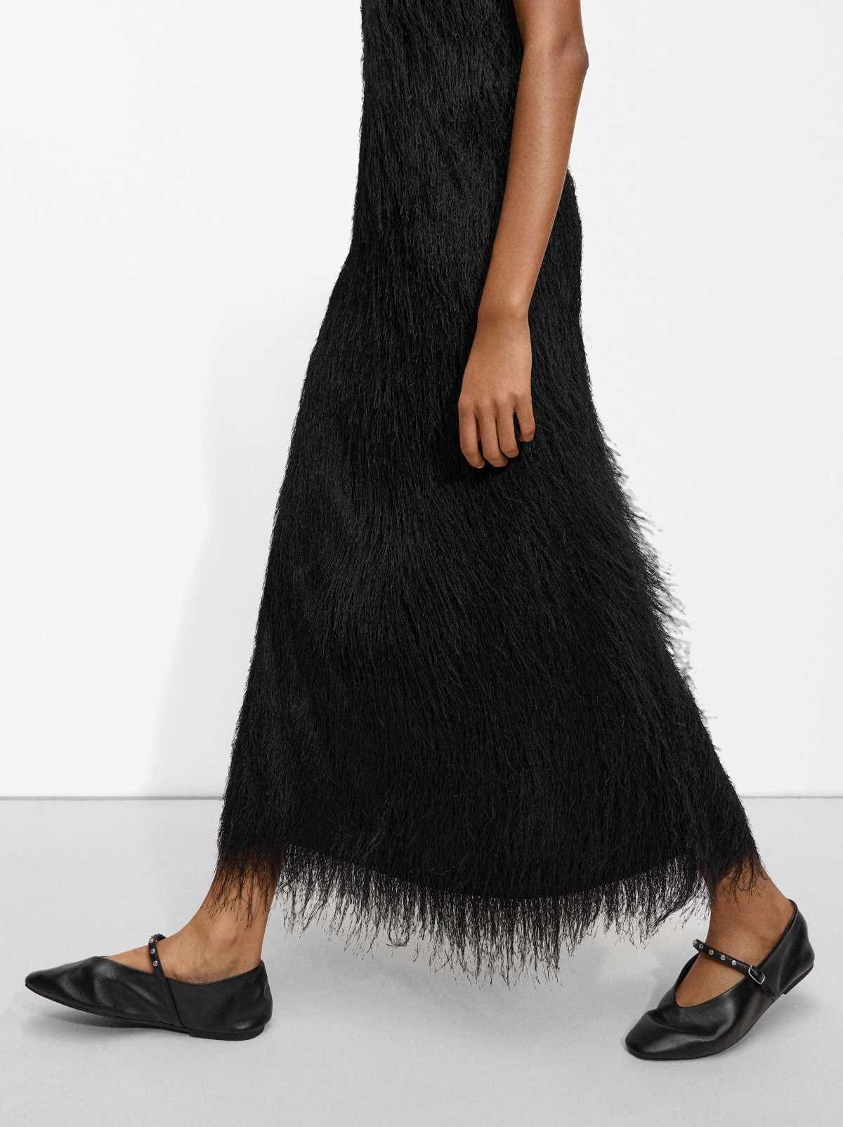 Falda Larga Efecto Pelo de Parfois