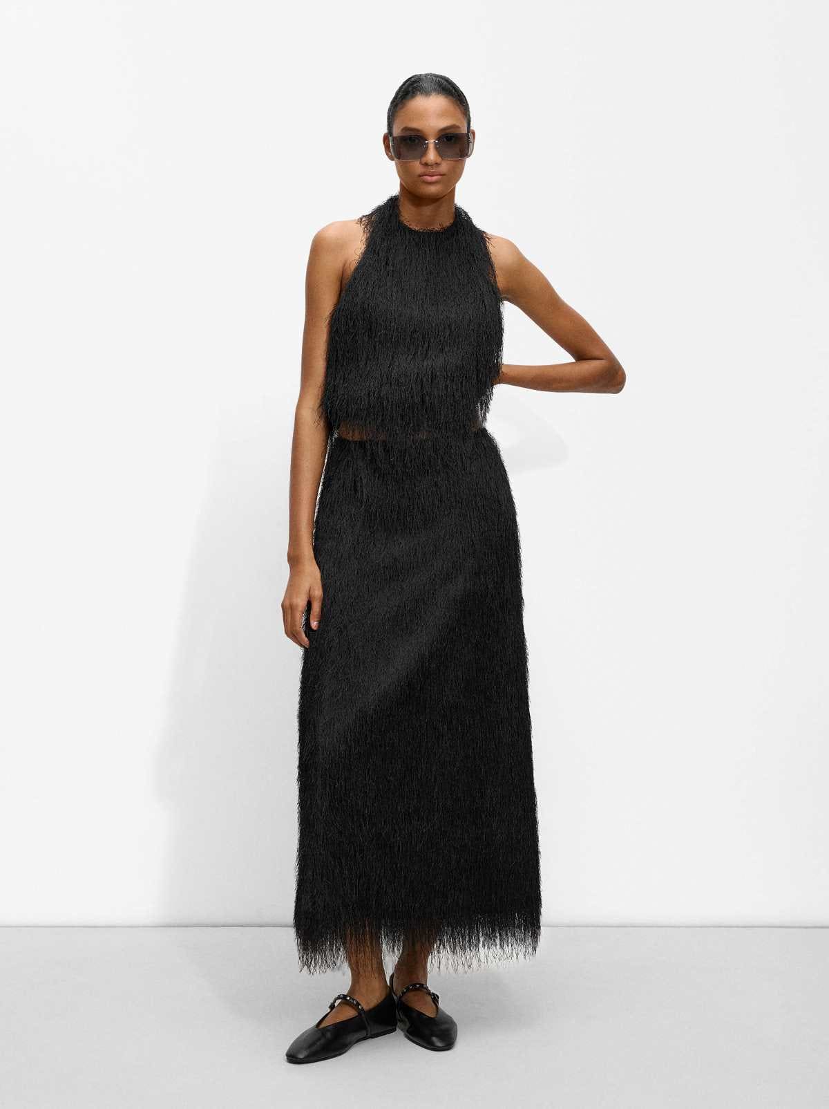 Top Halter Efecto Pelo de Parfois