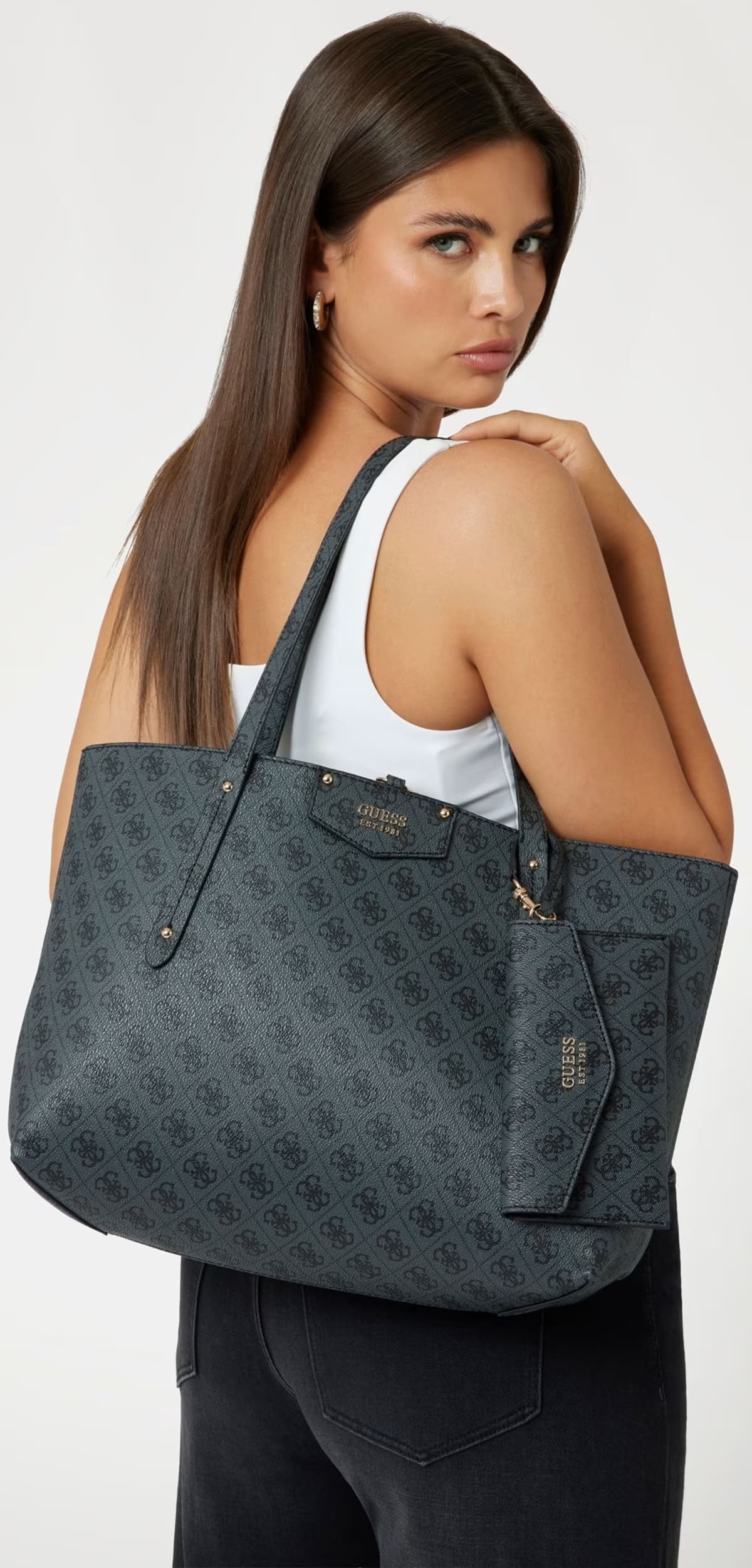 El bolso shopper eco Brenton con logotipo 4G de Guess