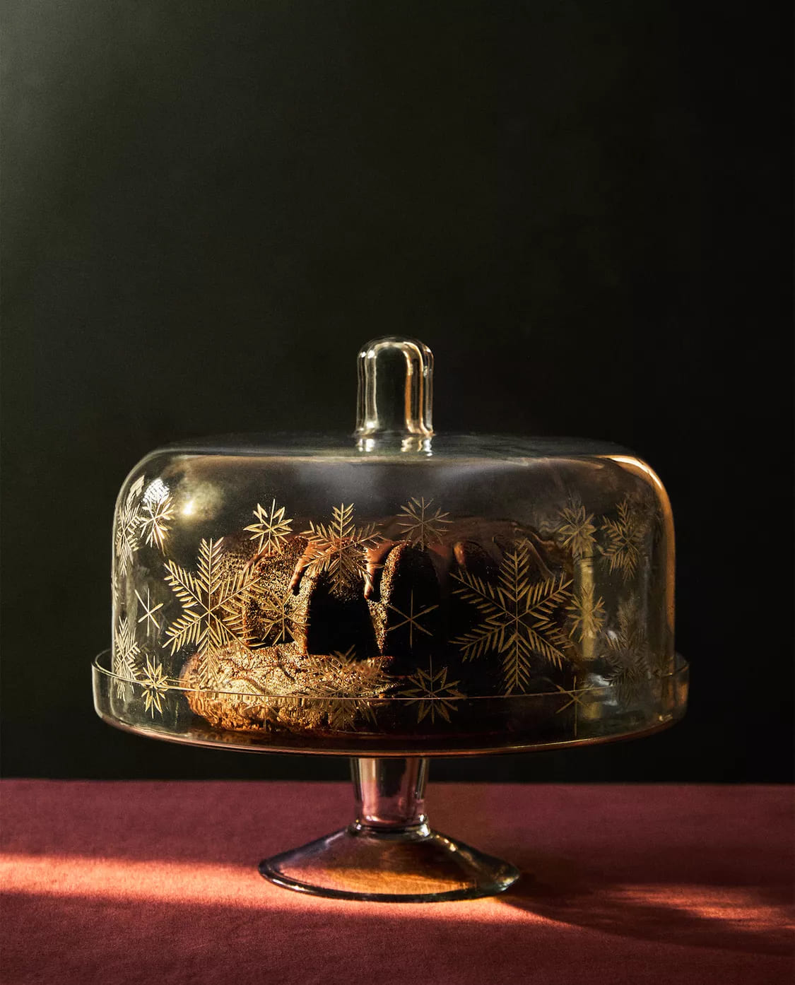 Fuente para tarta con copos de nieve Navidad