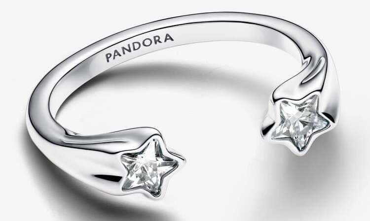 El nuevo anillo abierto Estrellas Fugaces de Pandora