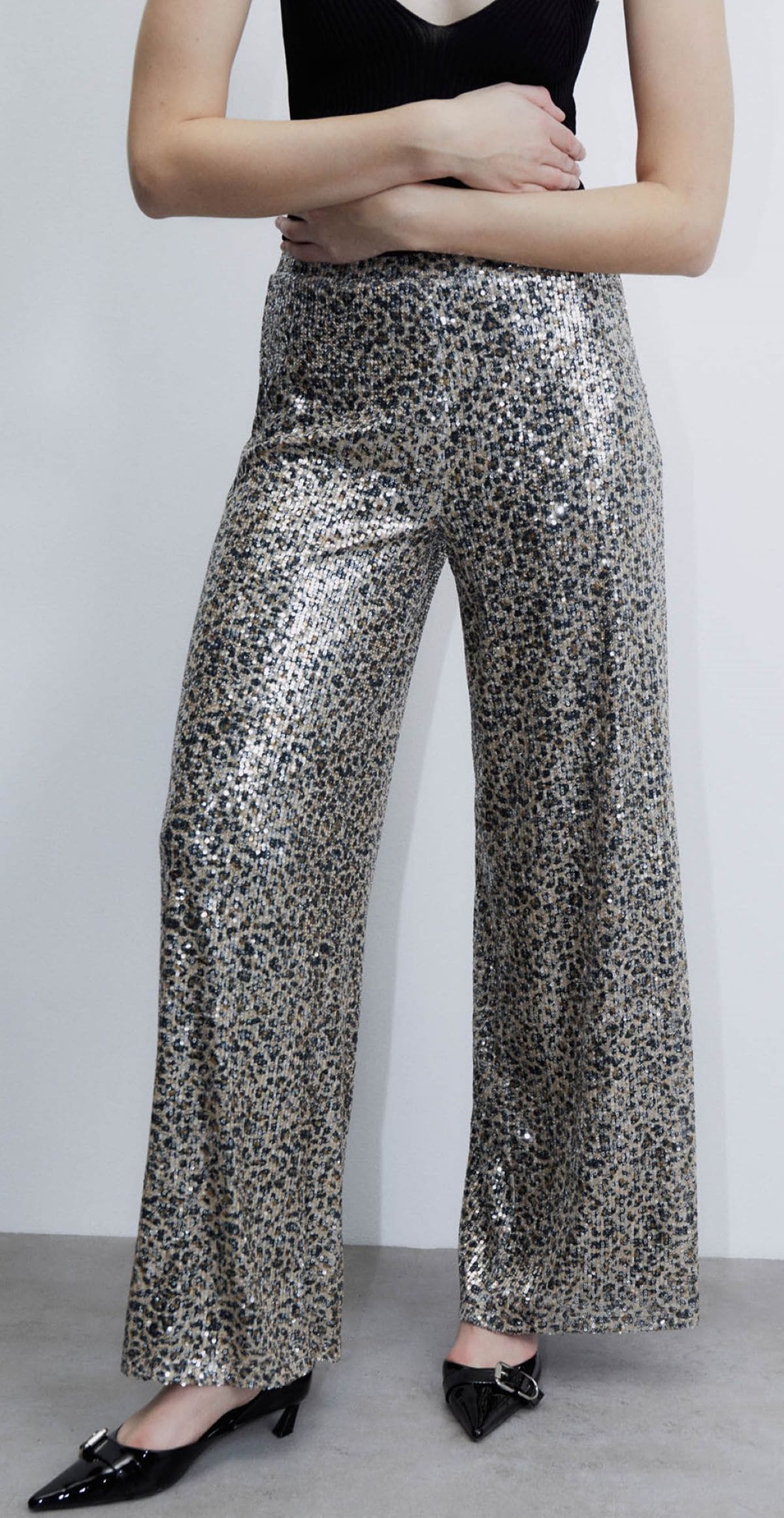 Pantalones de lentejuelas con cintura elástica de Sfera