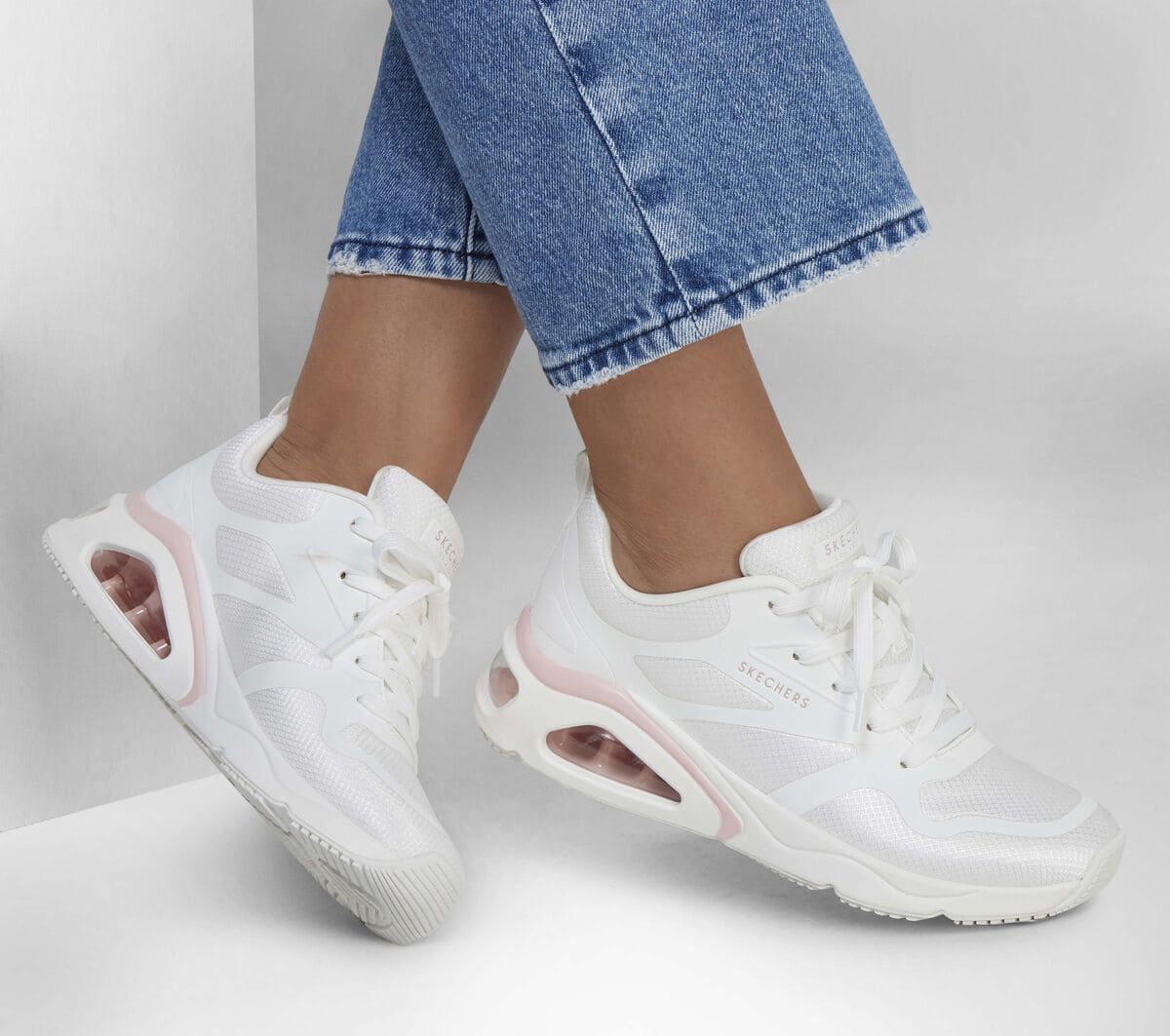 Las zapatillas Tres-Air Uno - Revolution Airy blancas de Skechers