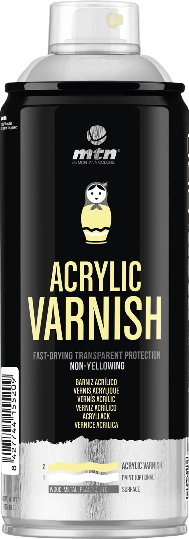 Spray pro barniz acrílico de base disolvente brillante MONTANA