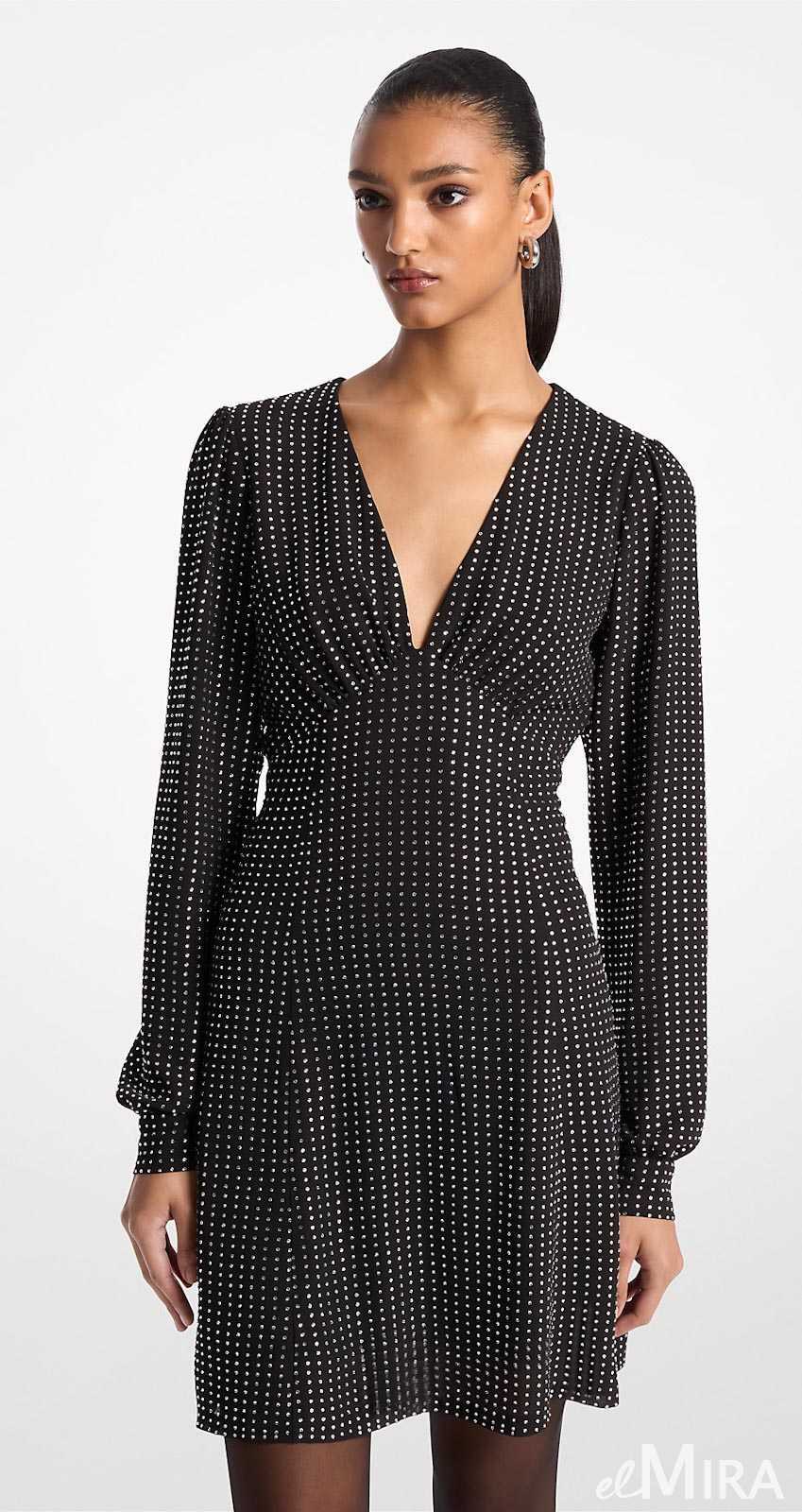 El vestido de georgette con diamantes de imitación de Michael Kors