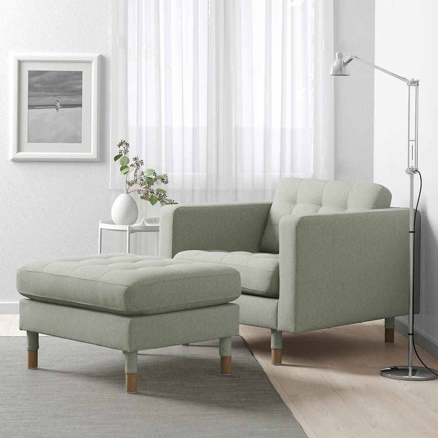 El sillón Gunnared verde claro LANDSKRONA de Ikea